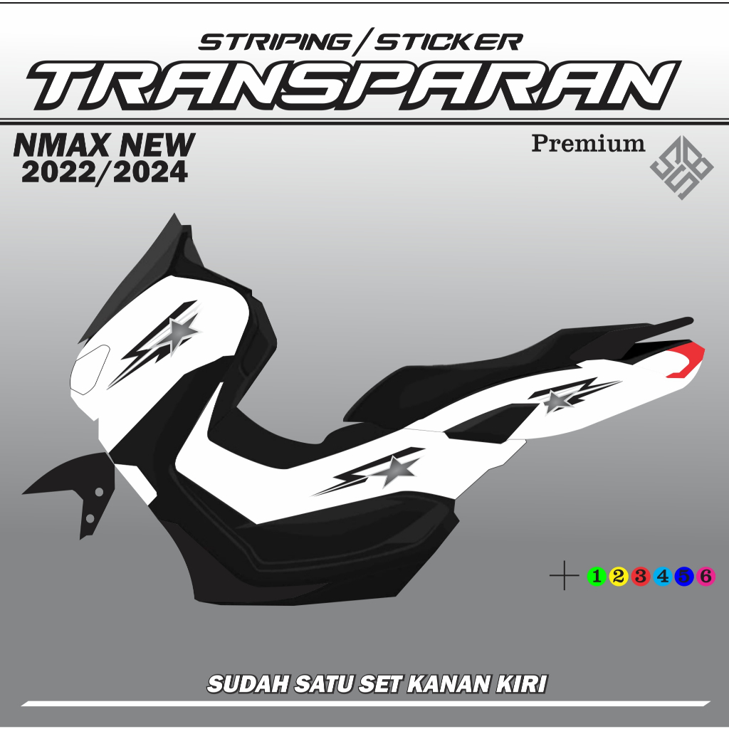 Sticker Striping Transparan UV NMAX 155 New VVA Simple List NMAX 2020 2021 2022 2023 Murah Striping 
