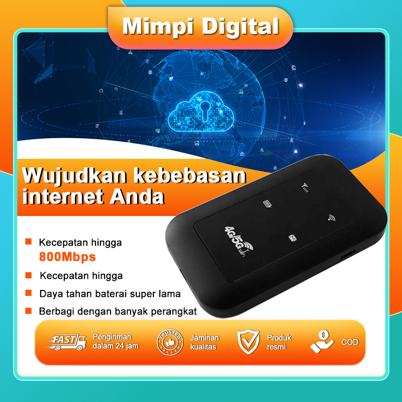 Router WiFi 4G LTE Tanpa Kabel Mendukung Koneksi Hingga 10 Perangkat Kecepatan 800Mbps Cocok Untuk R