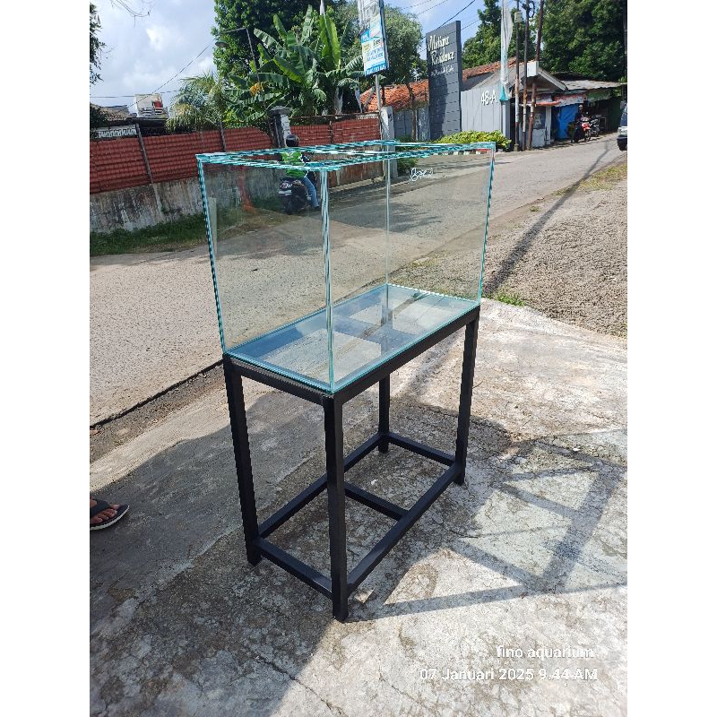 aquarium kaca 80x40x50 full 8mm plus rak