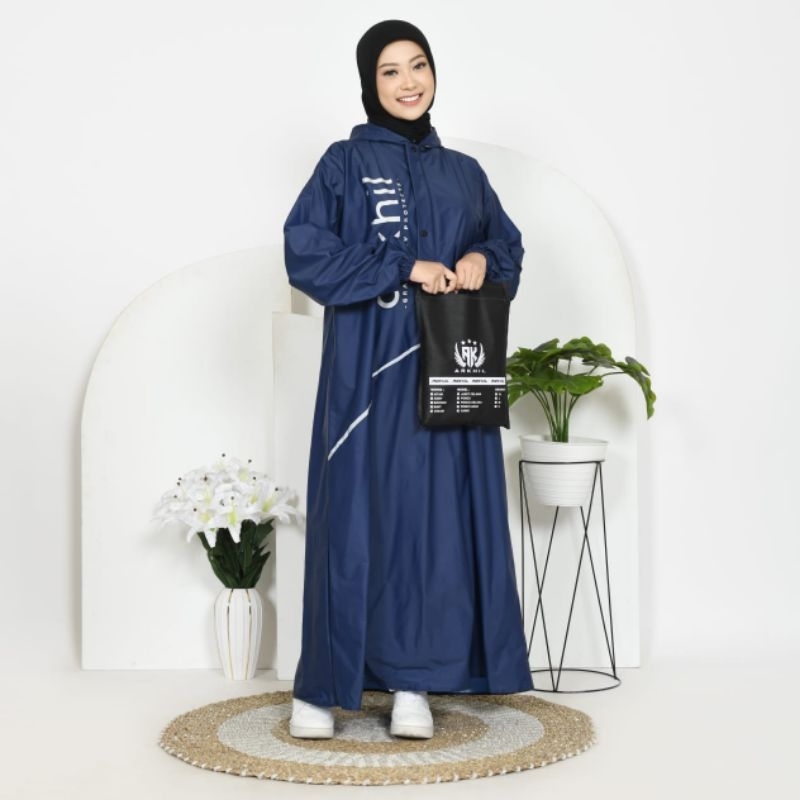 JAS HUJAN GAMIS SYAR'I WANITA MUSLIMAH JUMBO PVC SEMI KARET