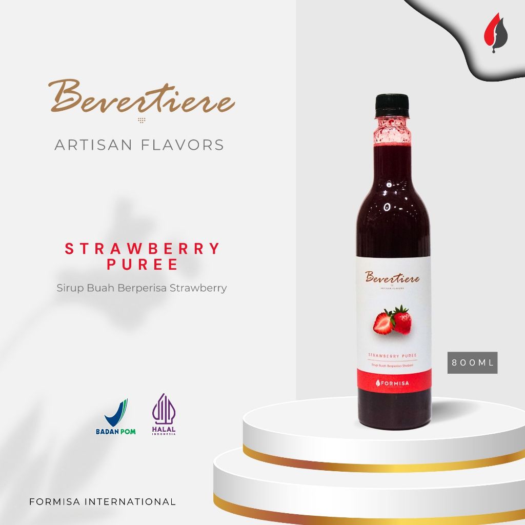 

FORMISA - Bevertiere Strawberry Puree Syrup 800ml - Sirup Minuman Rasa Strawberry Premium 800ml / HORECA