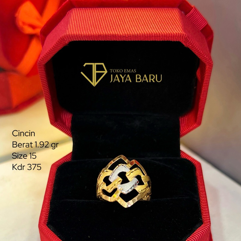 Cincin motif rantai 2 warna