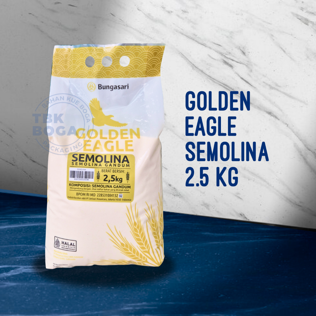 

Tepung Semolina Gandum ( 2.5 kg ) Golden Eagle Terigu Halus Bubuk Flour