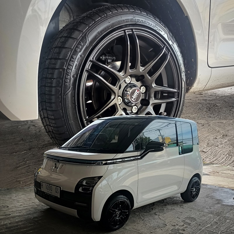Paket Velg Ring 14 + Ban Mobil Wuling Air Ev Smart Ring 14 Hsr Benjot dan Ban Zeetex 155 55 r14
