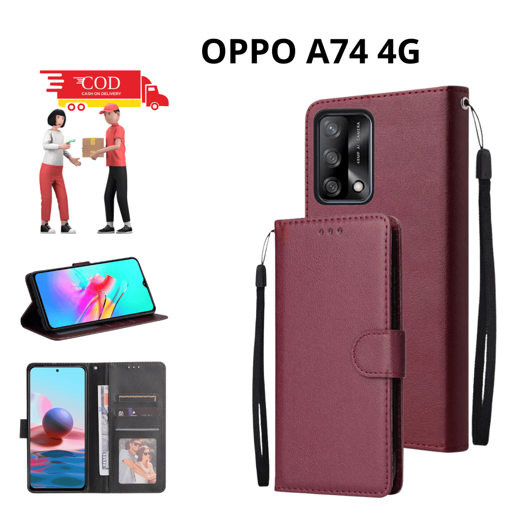 CASE HP OPPO A74 4G/OPPO A74 5G CASING DOMPET FLIP CASE WALLET FLIP LEATHER CASE PREMIUM CASING HP