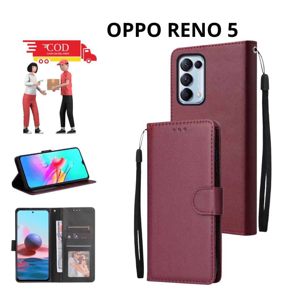 CASE HP OPPO RENO 5/OPPO RENO 5F CASING DOMPET FLIP CASE WALLET FLIP LEATHER CASE PREMIUM CASING HP
