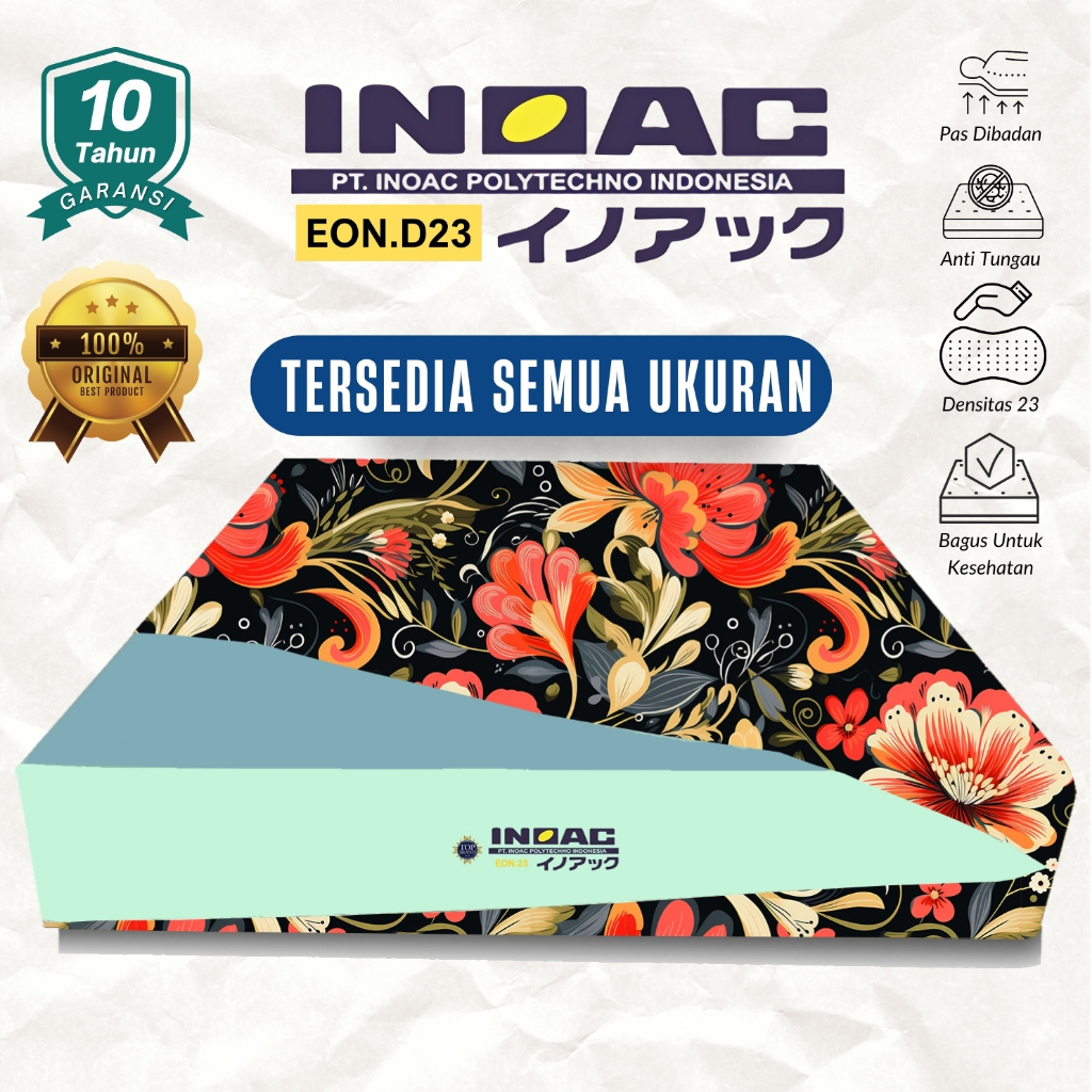 Inoac Kasur Busa EON D23 Original Garansi 10 Tahun Uk 200x200 200x180 200x160 200x145 200x120 200x10