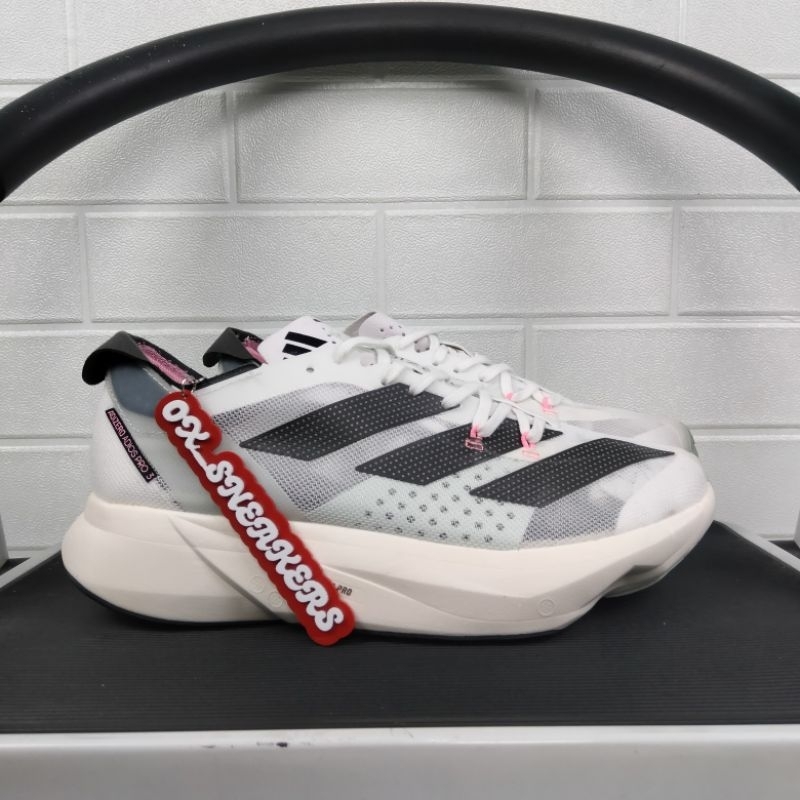 SEPATU RUNNING ADIDAS ADIZERO ADIOS PRO 3 ( WHITE BLACK )