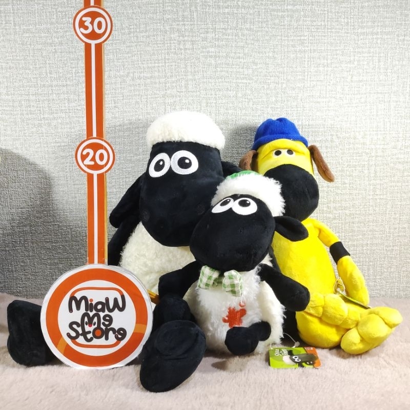 Boneka Shaun the Sheep Kambing Domba Timmy Anjing Bitzer Original Shaun the Sheep Plush