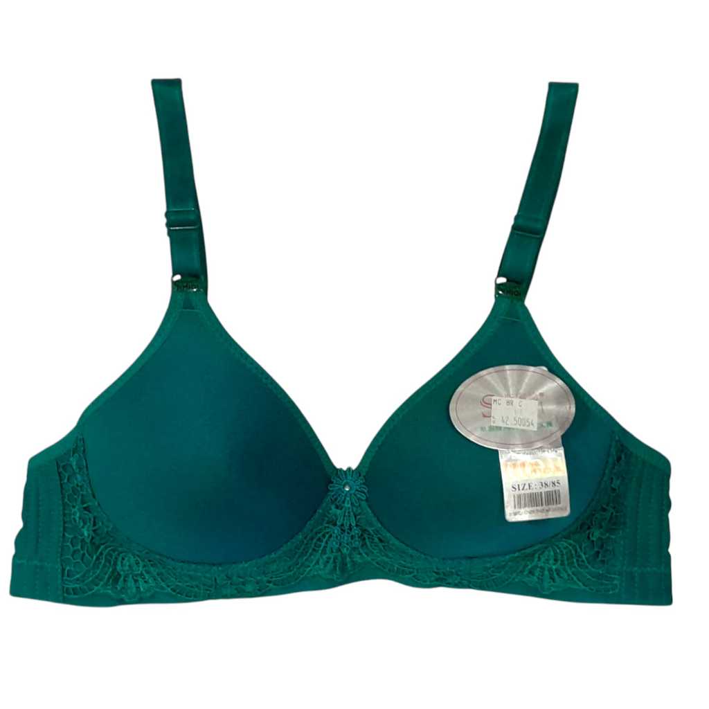 BR C54 Bra / BH tanpa kawat spon tipis Ukuran 38,40 Cup B, bahan lembut kait 3
