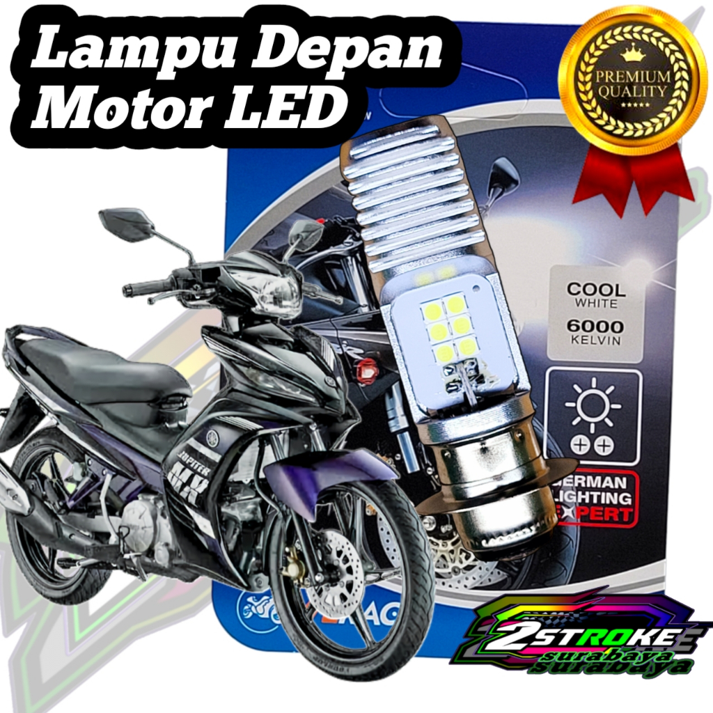 Lampu Depan Motor Yamaha New Jupiter Mx 135 LED Putih Ac/Dc 12Volt M2b Pro Pengganti Dop/Bohlam Std