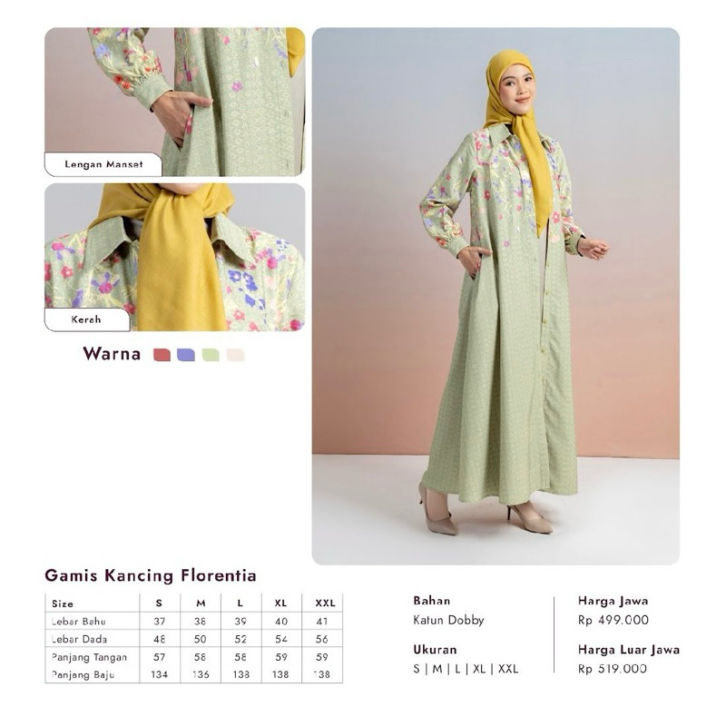 Gamis Kancing Florentia Elzatta Dress Muslim Couple Sarimbit