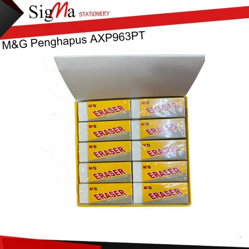 

M&G Penghapus AXP963PT/AXP963PS Eraser Dustless Pvc Free Warna Putih (Pcs)