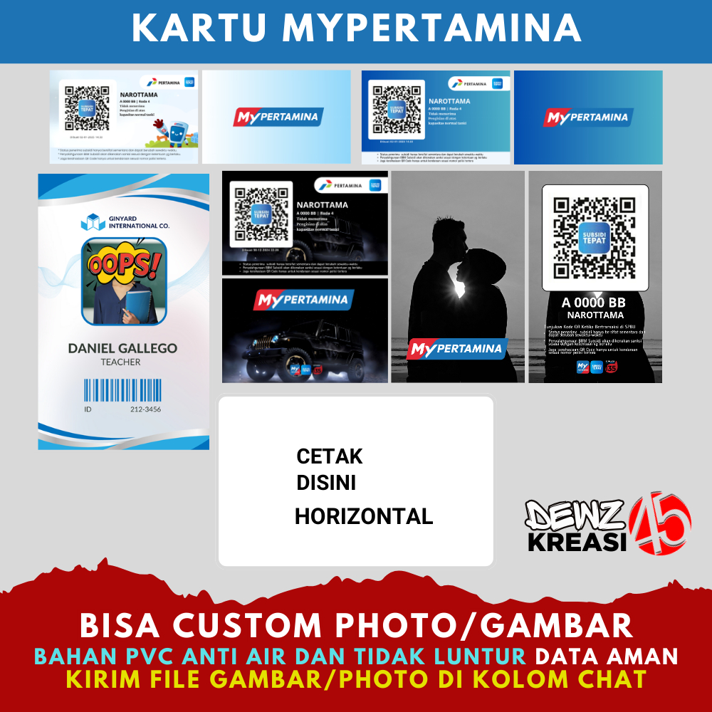 

ID Card Bisa Custom / Cetak IDCard / Cetak Kartu MyPertamina (Baca Deskripsi)
