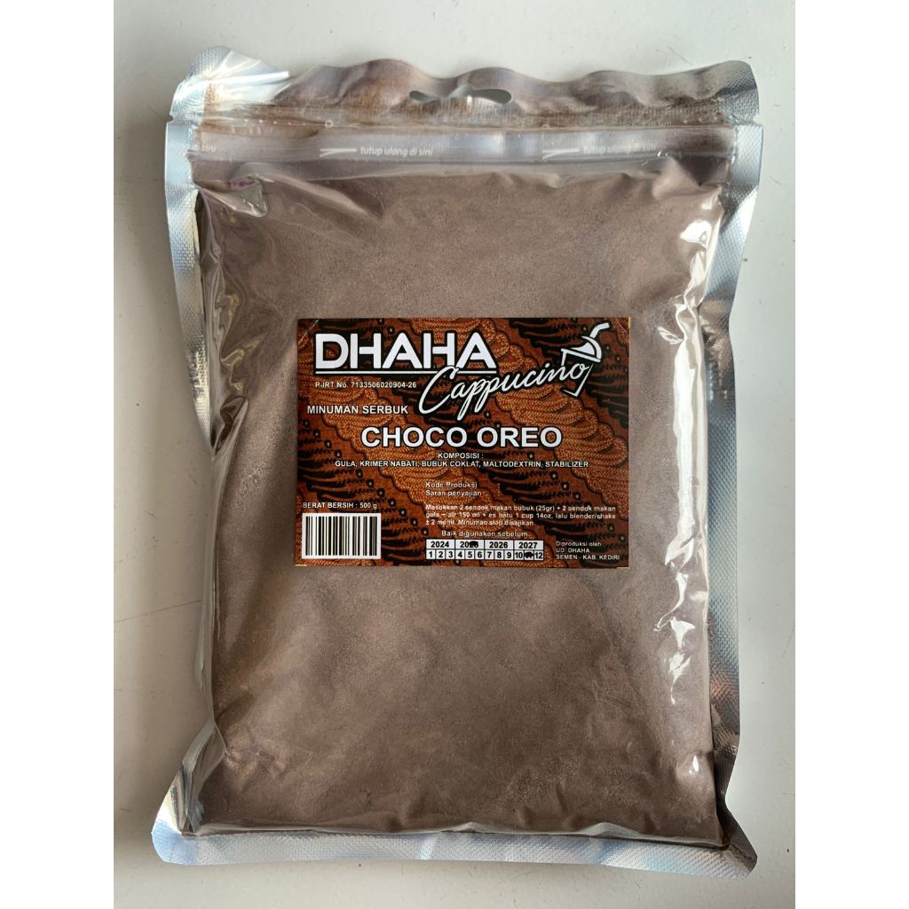 

Bubuk minuman rasa Choco oreo Dhaha 500gr