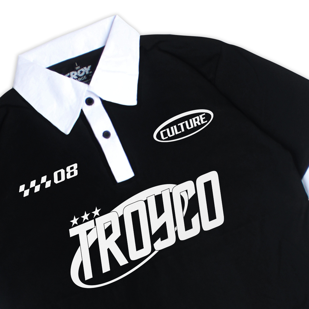 Troy Company Wangky Polo Shirt Black White Superbia - Kaos Polo Wangki Pria Hitam Putih WKD 2901