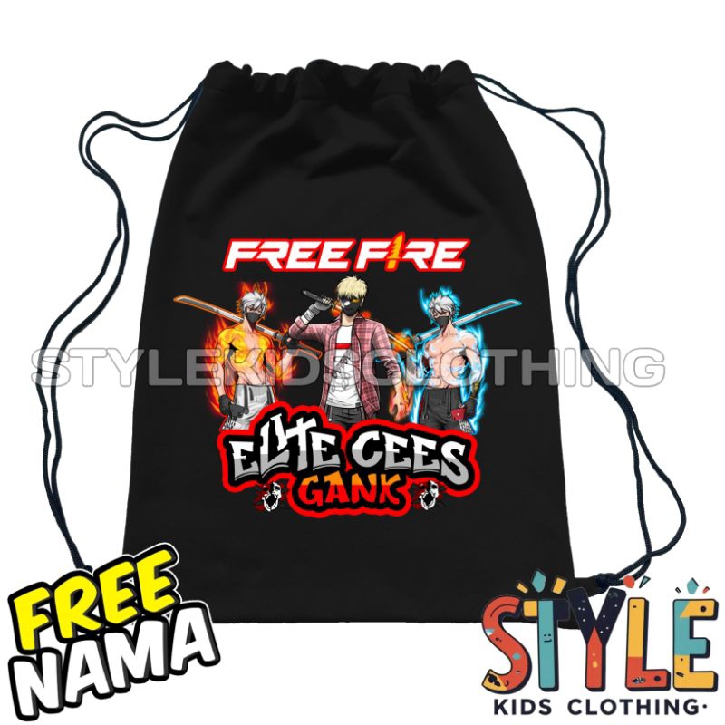 BISA COD GRATIS NAMA TAS SERUT ANAK LOGO KARAKTER CHAR PEDANG KATANA SAMURAI ELITE CEES GANK FREE FI