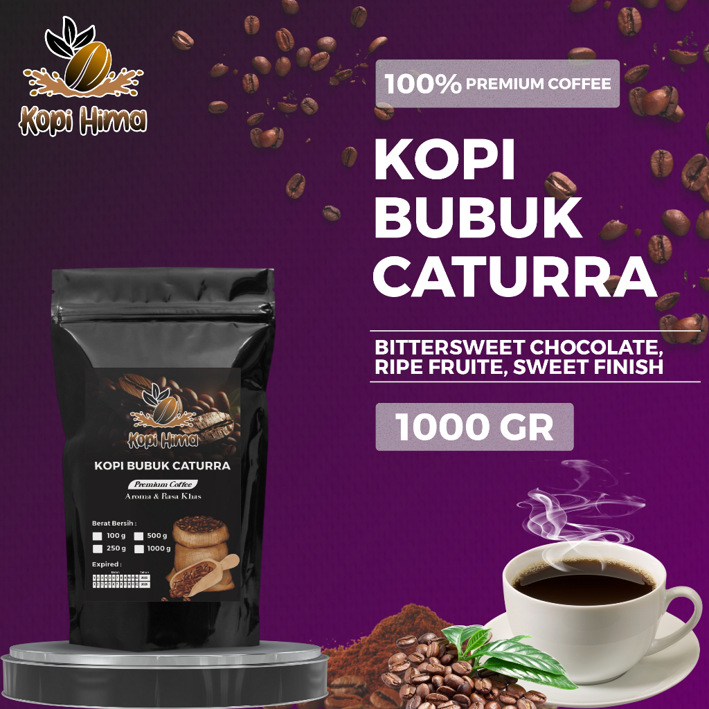 

kopi.hima - bubuk kopi caturra berat 1000 gram premium gilingan halus roasting medium dan dark