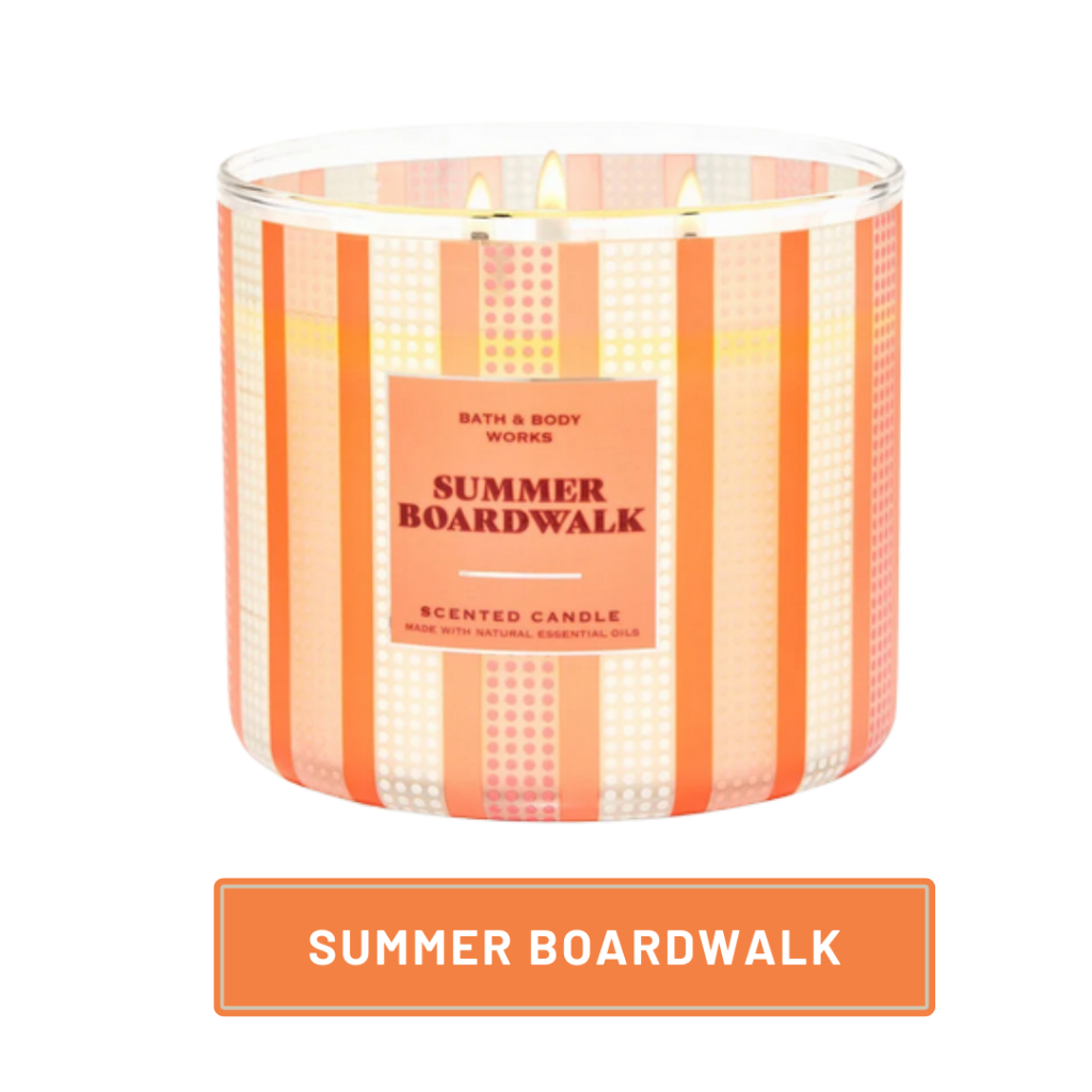 BBW Bath and Body Works Summer Boardwalk 3 Wicks Candle Lilin Besar