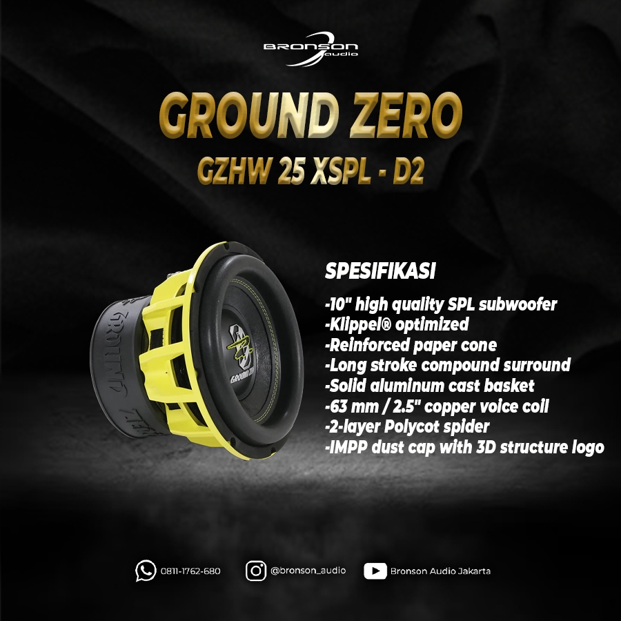 SUBWOOFER PASIF GROUND ZERO GZHW 25 XSPL - D2