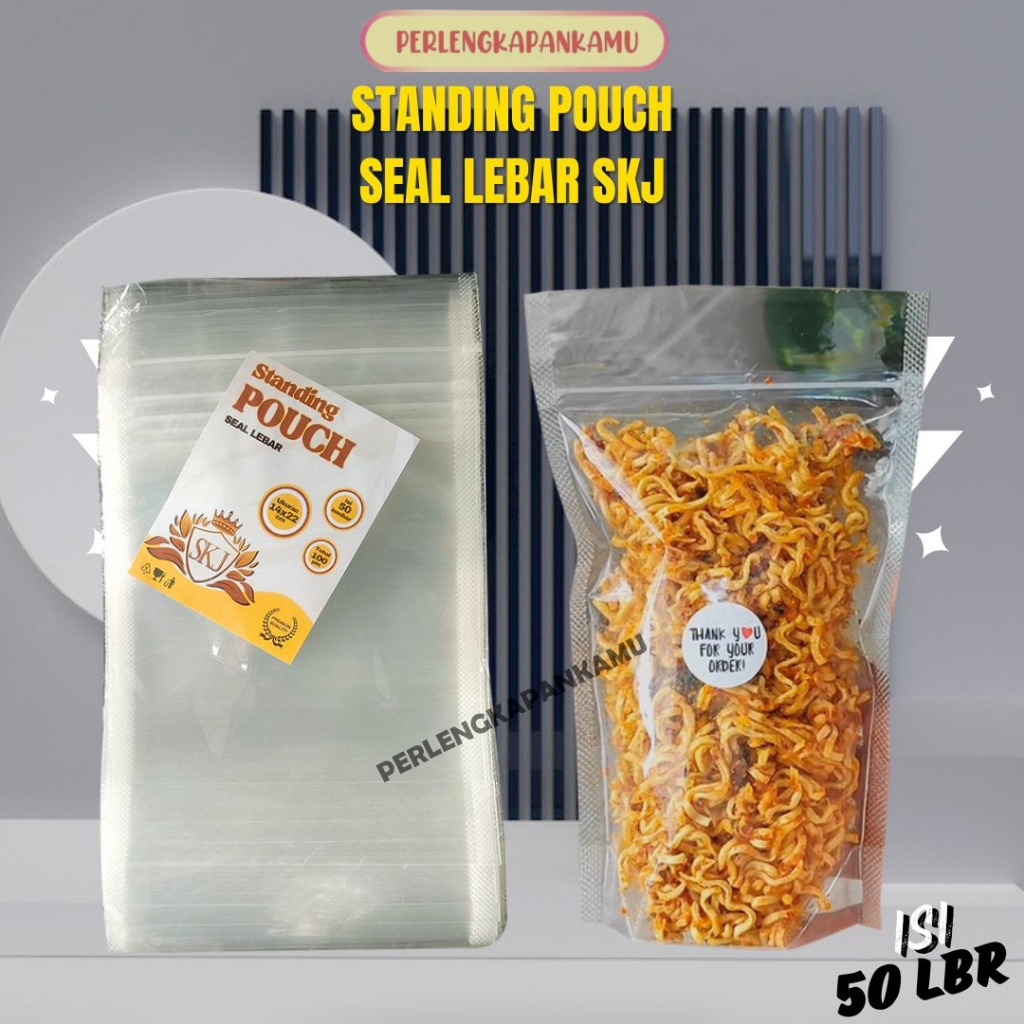 Standing Pouch Double Seal / Plastik Klip Kemasan Berdiri / Plastik Kemasan Snack / Zipper Lock Teba