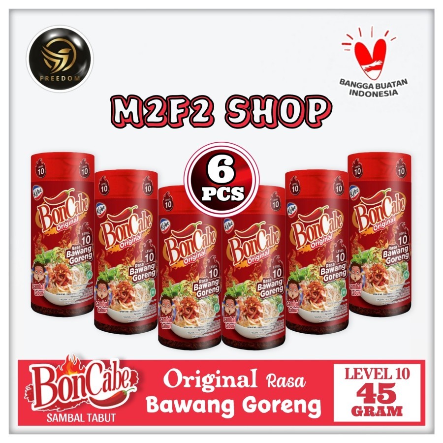 

BonCabe Level 10 Sambal Tabur Original Rasa Bawang Goreng Botol - 45 gr (Kemasan 6 Pcs)