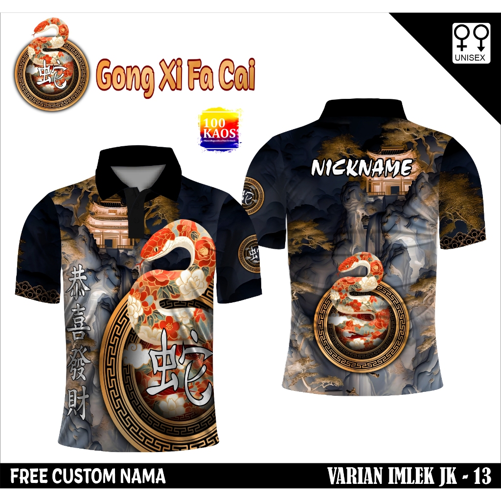 jersey dri-fit premium leher model o-neck kaos baju polo berkancing Cheongsam Model & Motif Modern t