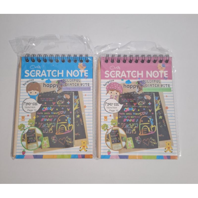 

Scratch Notes Buku Catatan Warna Warni Plus Kayu Gores