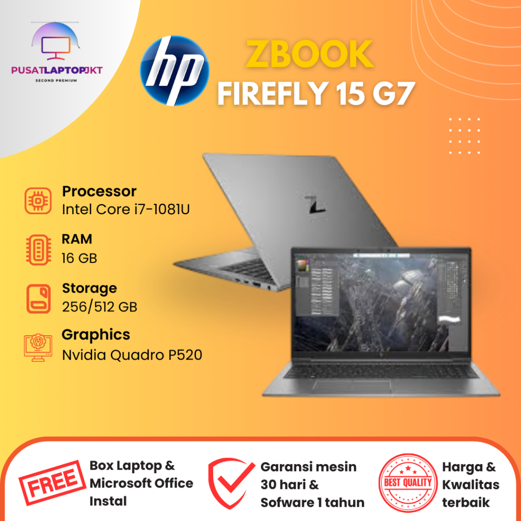 Laptop HP ZBook Firefly 15 G7 - Intel core i7 gen 10 - Ram 16 ssd 256/512gb - Dual VGA Nvidia Quadro