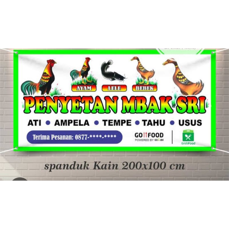 [FREE DESIGN] CETAK SPANDUK KAIN PECEL LELE, NASI UDUK, NASI BEBEK, NASI GORENG, ANGKRINGAN DLL