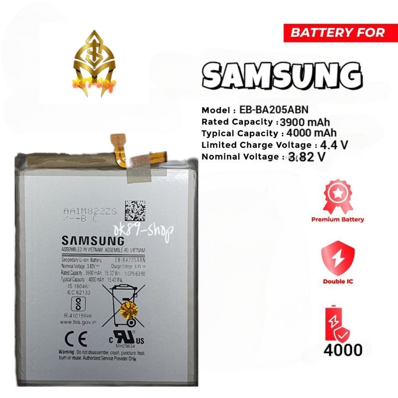 Baterai Batrai Battery SAMSUNG A20 - A205 EB-BA205ABN ORIGINAL