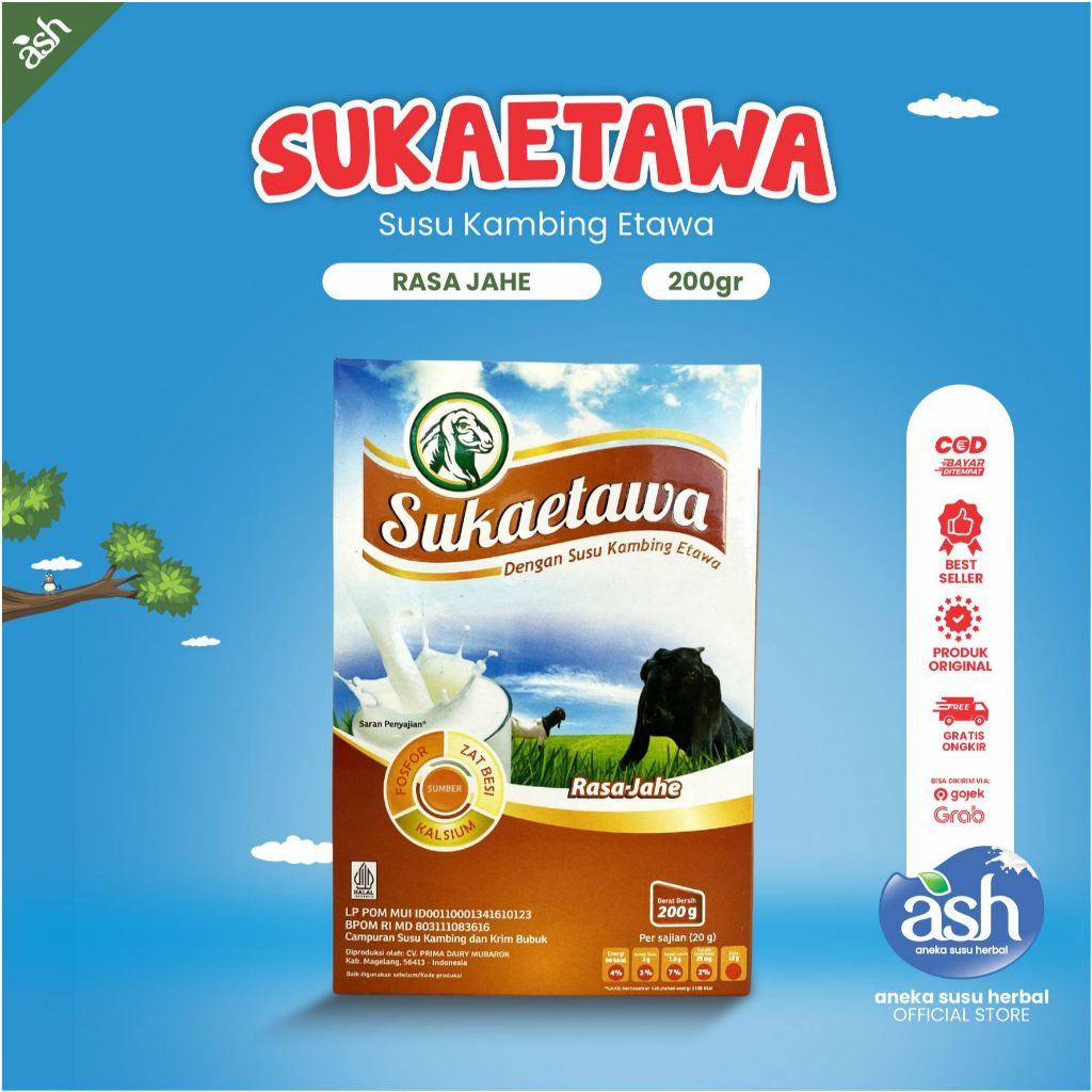 

SUSU Sukaetawa 200gr Rasa Jahe - Meningkatkan Daya Tahan Tubuh Baik Baik Untuk Pencernaan Menjaga baik Untuk Pencernaan Menjaga Kesehatan Jantung - Adam Herbal - Aneka Susu Herbal