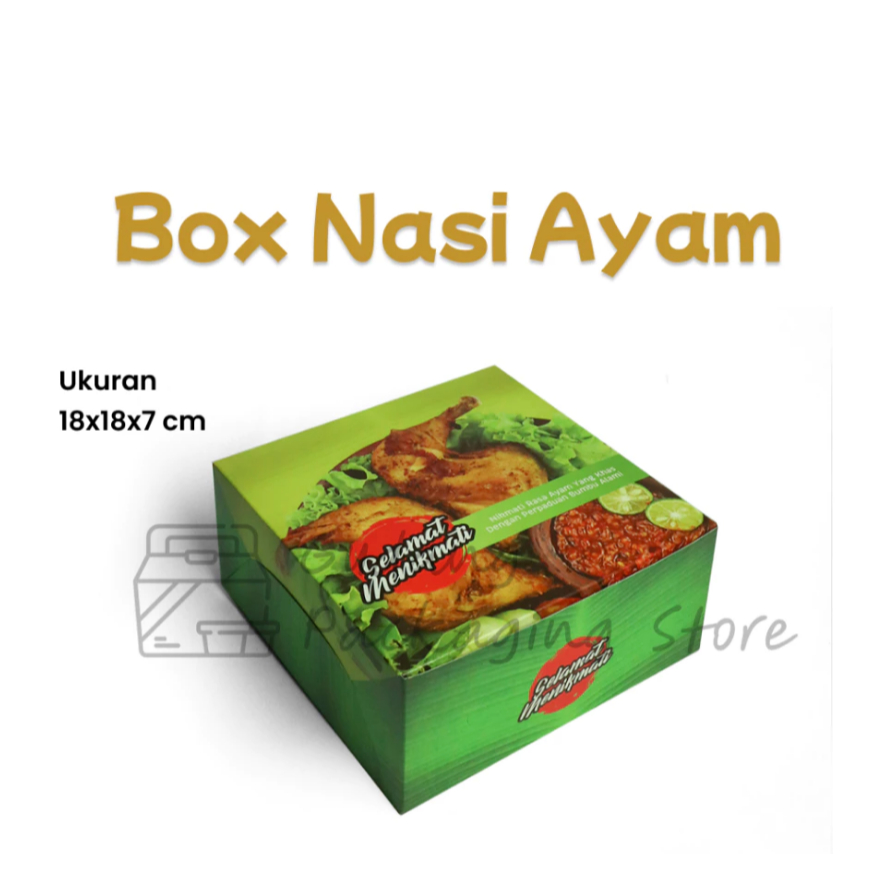100 PCS /18x18 / Box Nasi Ayam /Dus Nasi