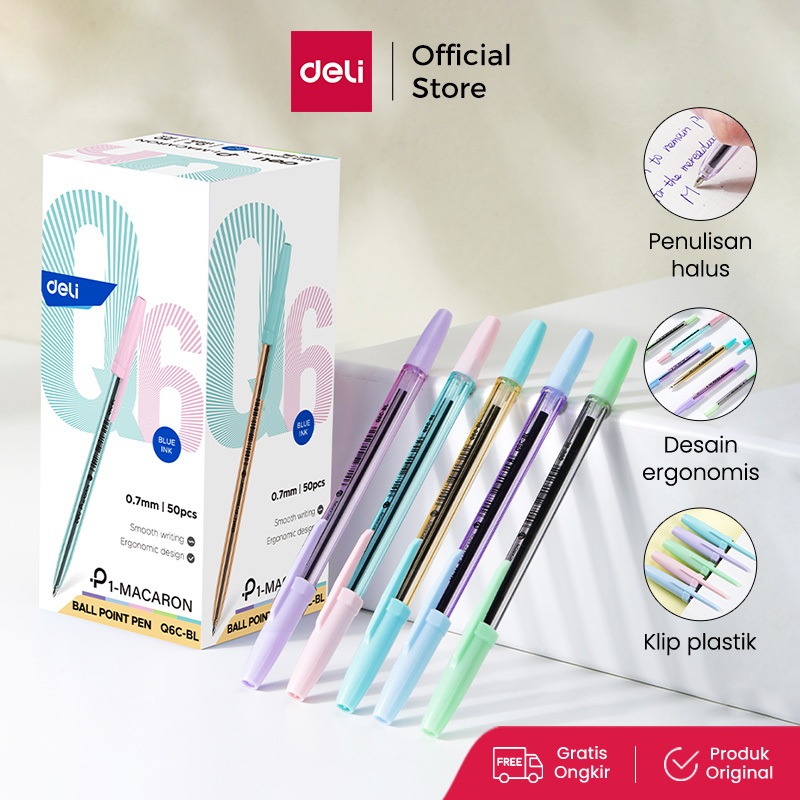 

Deli Ballpoint Pen / Pulpen Bolpoin 0.7mm Penulisan Halus Tinta Lancar EQ6