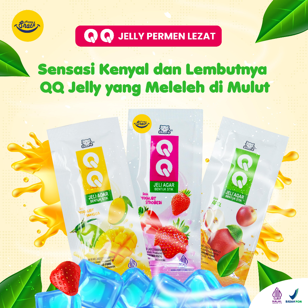 

24 PCS QQ JELLY FREE BOX Aneka Rasa Buah MIX Rasa Strobery Mangga Ape