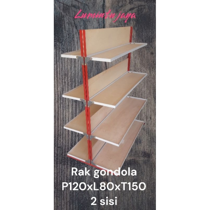 rak gondola 120x80 dua sisi kuat kokoh awet ringkas rapi