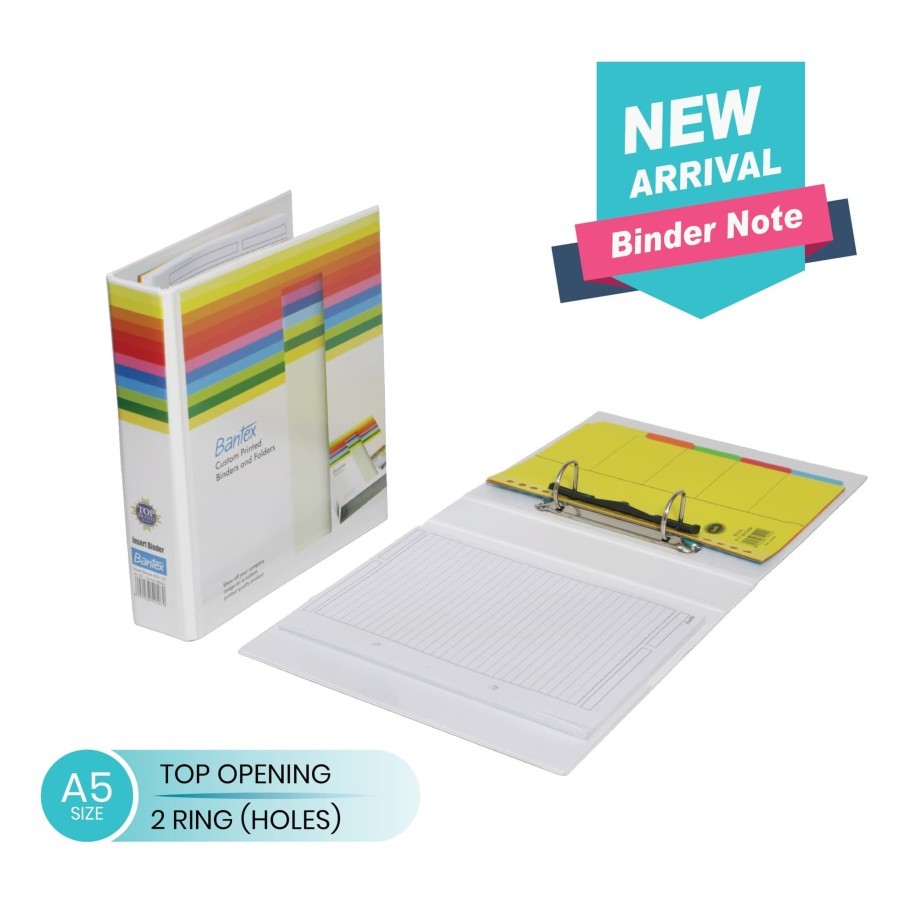 

Bantex Insert Binder Noted A5 Side Opening 2 Ring #A141 07 (pcs)