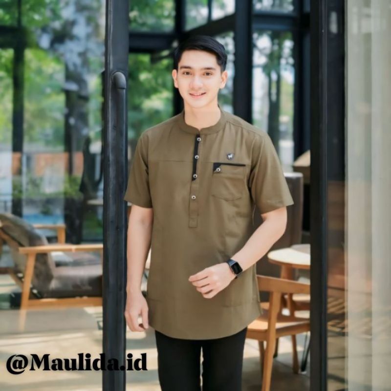 Baju Koko Premium Lengan Pendek Model Elegan Terbaru Lebaran 2026