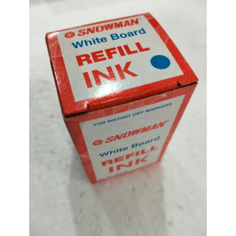 

JUAL PER PCS TINTA SPIDOL WHITEBOARD BIRU MERK SNOWMAN REFFILL SPIDOL BIRU TINTA SPIDOL BIRU MURAH