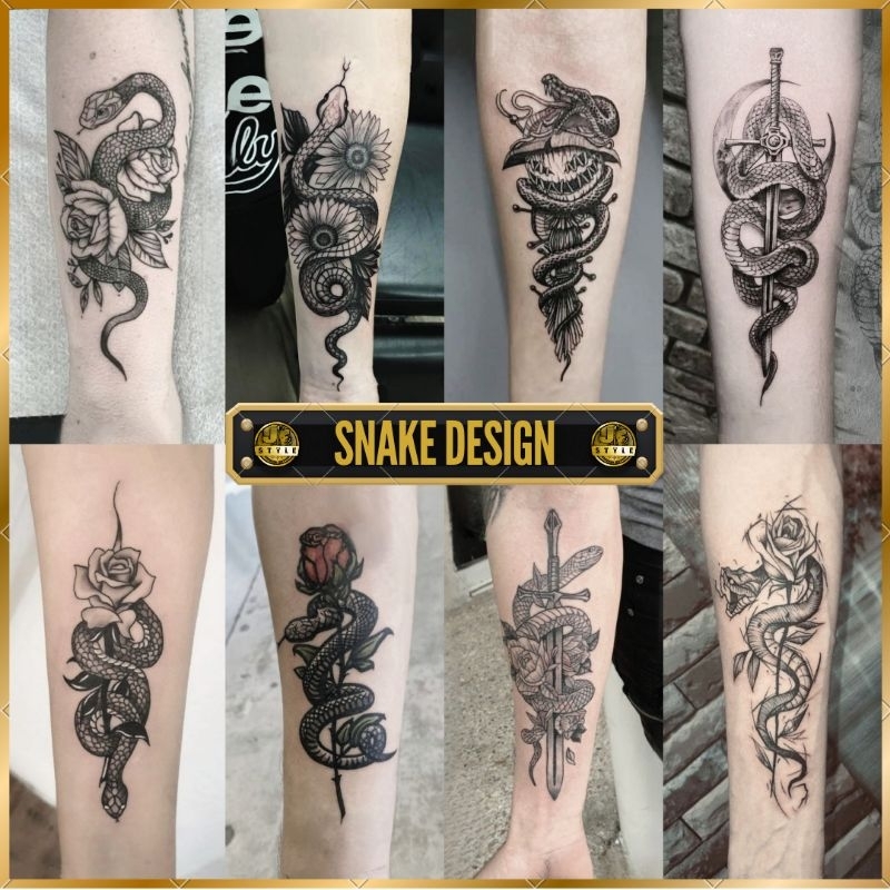 [SNC-SND] TATO TEMPORER TEMPORARY TATTOO SEMENTARA ULAR SNAKE DESIGN