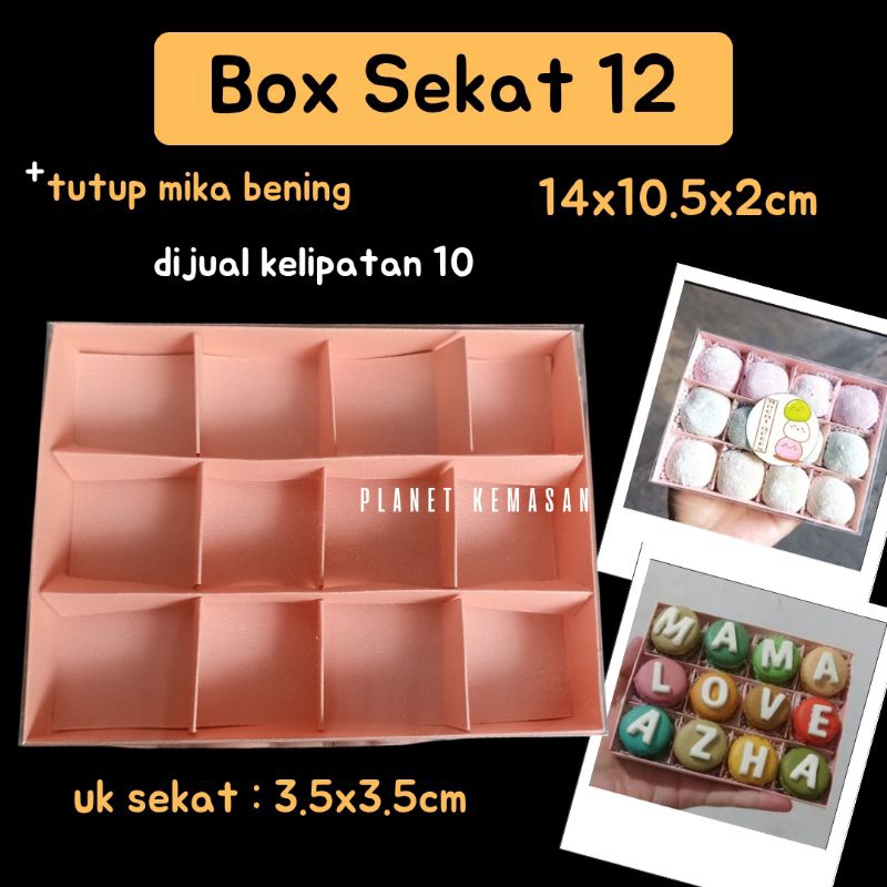 

(KELIPATAN 10] box nastar box mochi sekat 12 / box mochi sekat 12 / kardus nastar box macaroon
