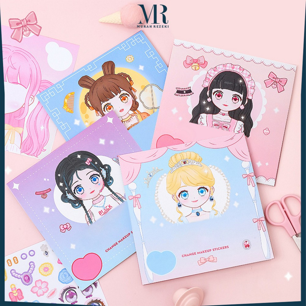 

Mainan Anak Perempuan Stiker Ganti Muka Girl Change Makeup Stickers / DIY Buku Stiker Ekspresi Keterampilan Merias Wajah Kartun MR M375