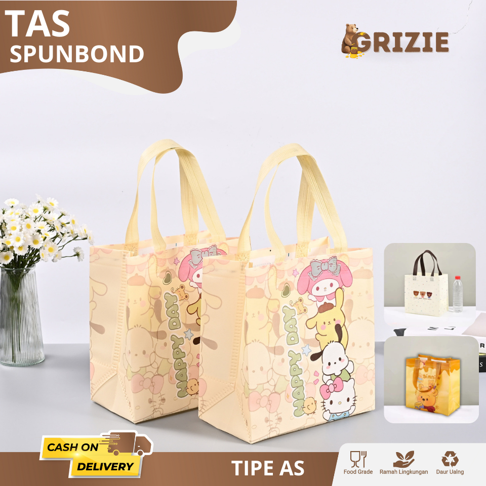 

(5pcs)Tas Spunbond / Goodie Bag Spunbond / Spoundbond Bag / Tas Belanja Spunbond Model Kotak Box Kantong AS19-AS20