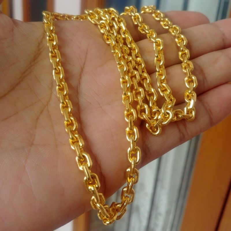 Kalung Nori Jumbo Rantai Kapal Lapis Emas Kuning Goldplated
