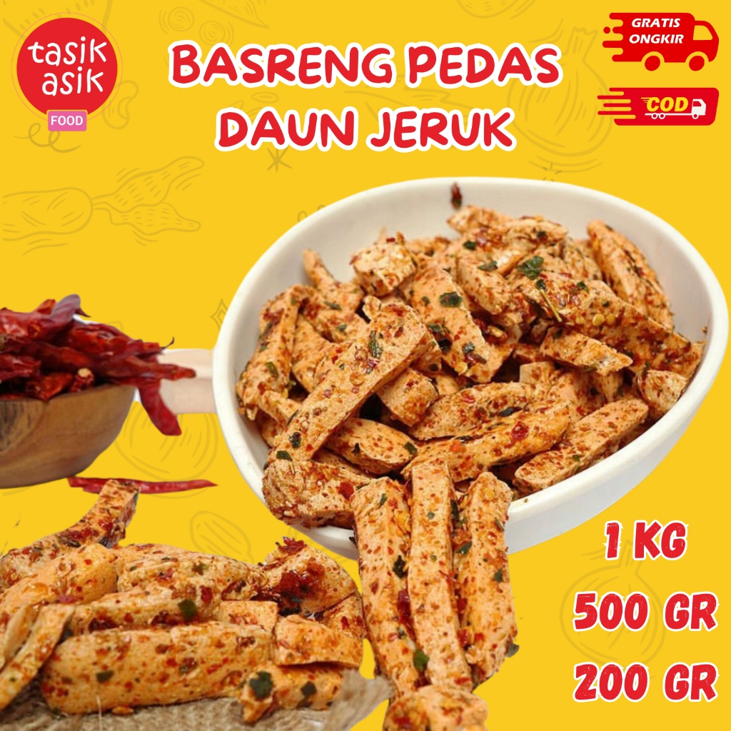 

500 Gram Basreng Extra Daun Jeruk Pedas Best Seller (TASIKASIK FOOD)
