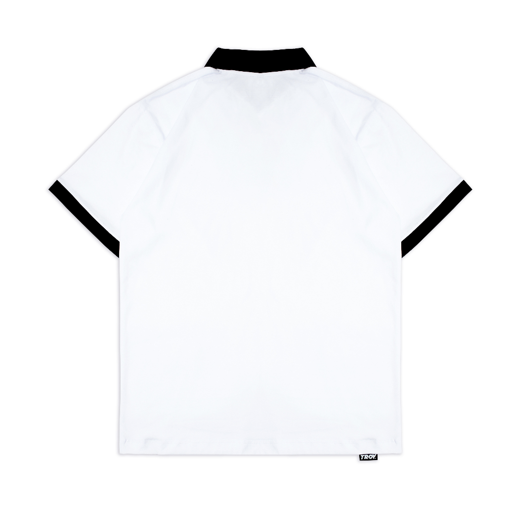 Troy Company Wangky Polo Shirt White Black Acedia - Kaos Polo Wangki Pria Putih Hitam WKD 2898