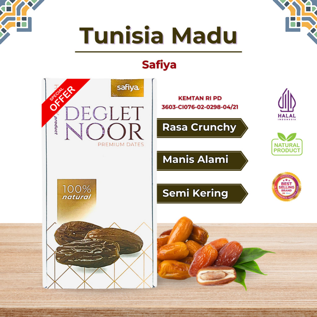 

Kurma Tunisia Madu 1 Kg Safiya Super Premium