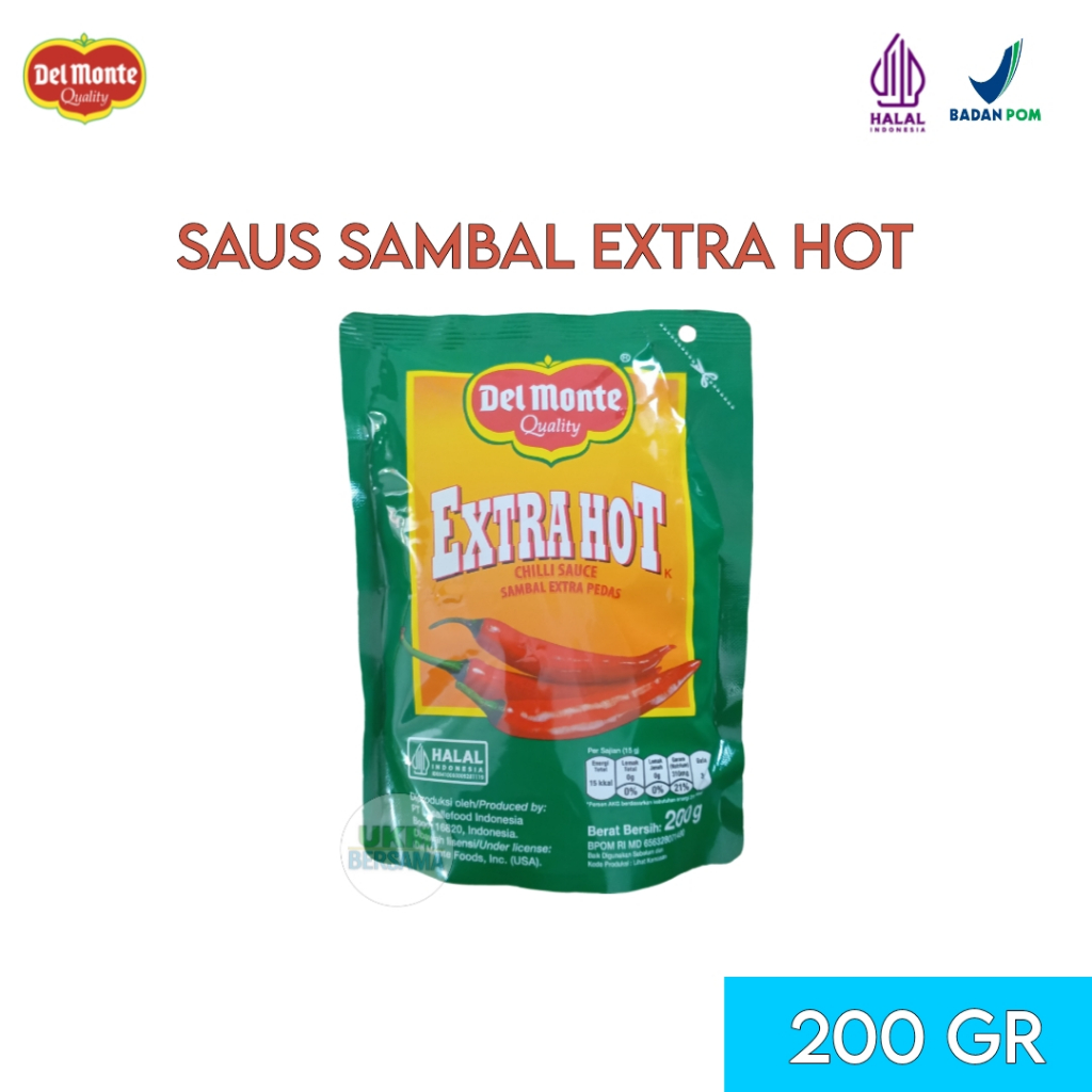 

Del Monte Saus Sambal Extra Hot Pouch 200gr Halal BPOM