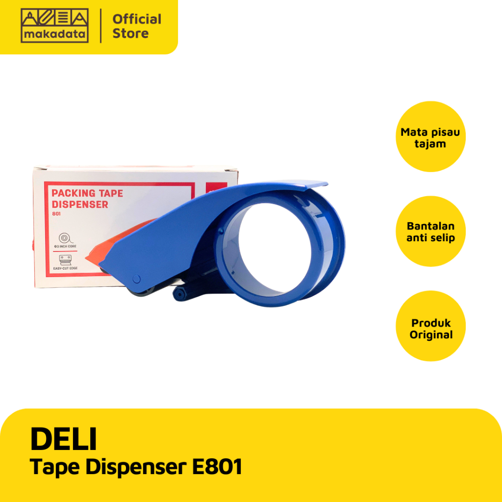 

TAPE CUTTER / TAPE DISPENSER / PEMOTONG PITA PEREKAT DELI E801 (1 PCS) MURAH