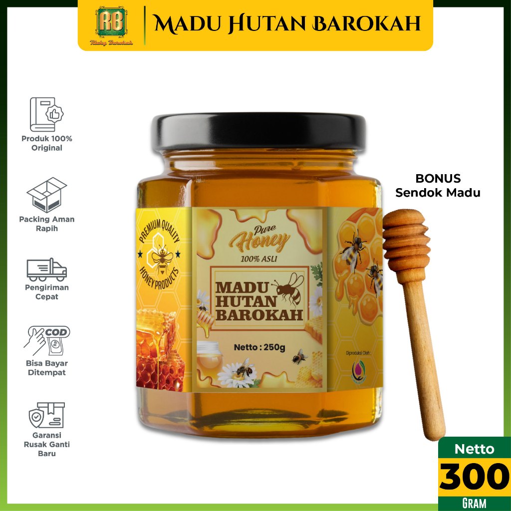 

Honey Madu asli kesehatan tubuh 300 gr Asli 100% Tanpa Campuran Bpom Bestseller